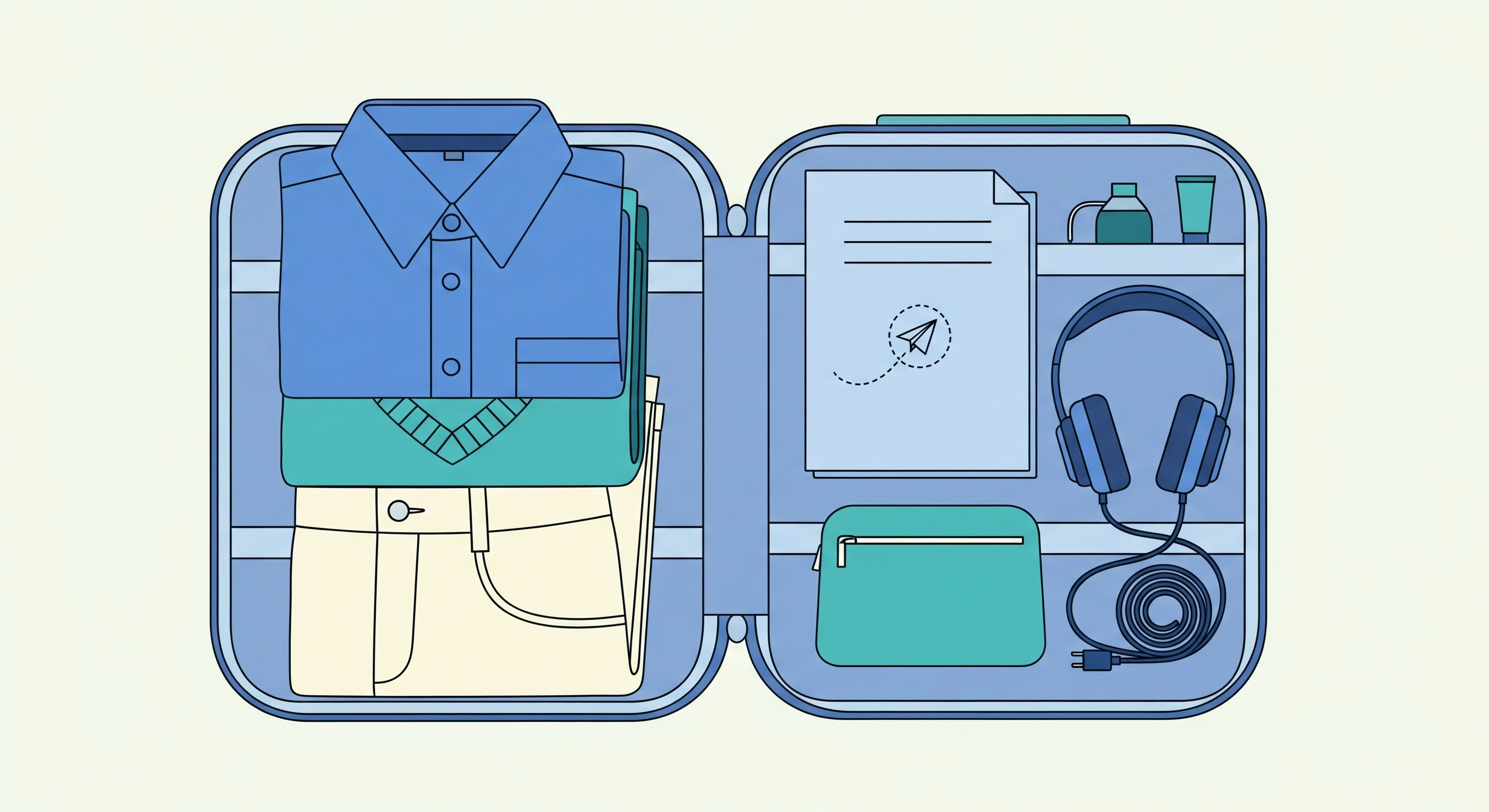 Eine perfekt gepackte Kliniktasche als Symbol für eine gute Vorbereitung auf den Krankenhausaufenthalt.