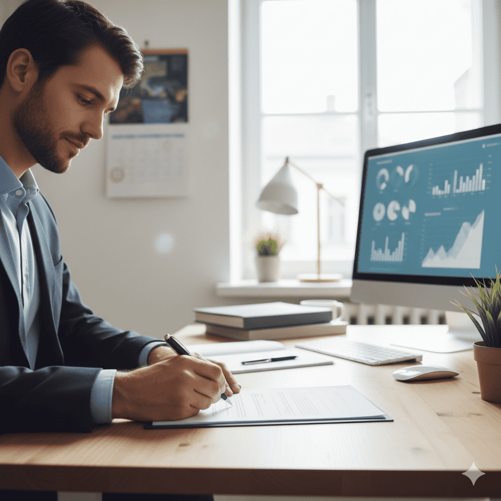 Eine Person liest den Berief Aussteuerung Krankengeld