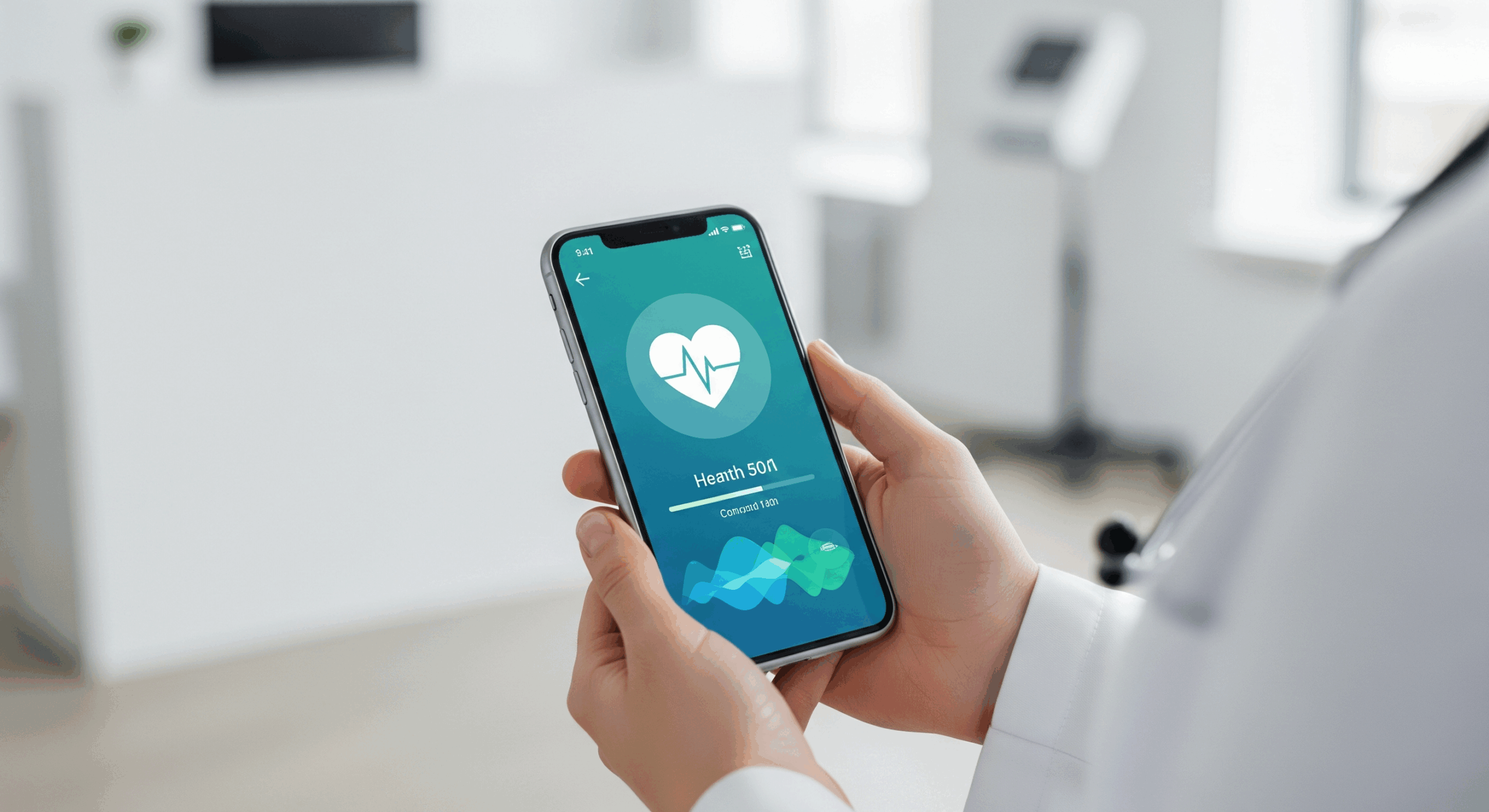 Eine Person hält ein Smartphone, auf dem eine Gesundheits-App als Symbol für Apps auf Rezept (DiGA) angezeigt wird.